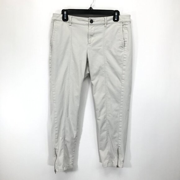 J. Jill Cropped Ankle Zip Chino Pant Women's Size 8 Petite Stretch Casual Spring - Picture 1 of 14